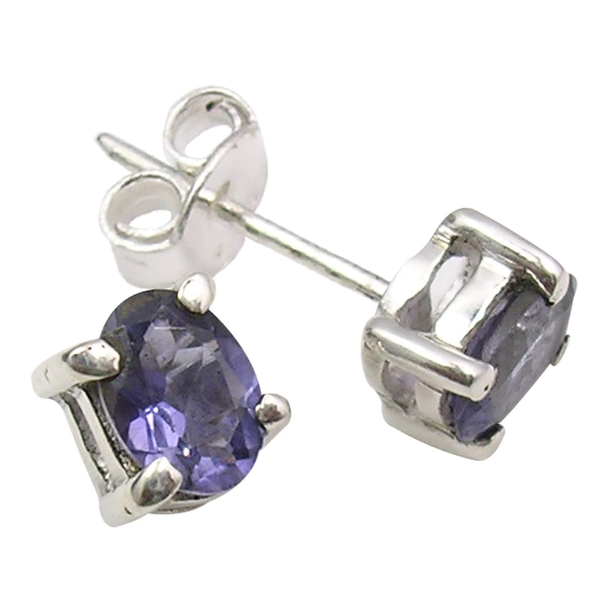 Cercei iolit ovali 0.8cm argint sterling bijuterii nuntă - cercei argint femei