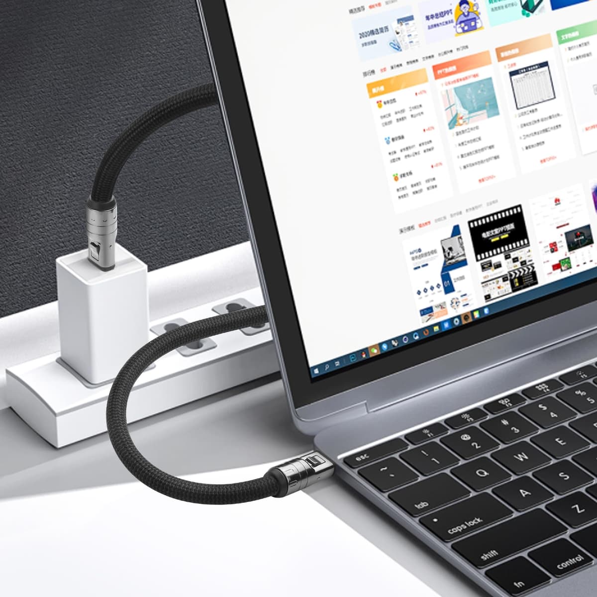 YACSEJAO Cablu USB C 240W Cordon Braț Telefon Încărcare Rapidă Durabil – Negru