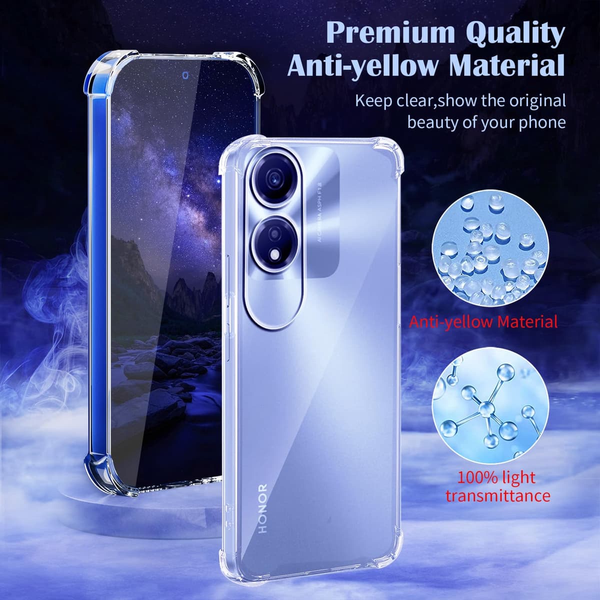 Husă telefon Honor X5 Plus cu 2 folii protecție sticlă 9H - TPU transparent moale