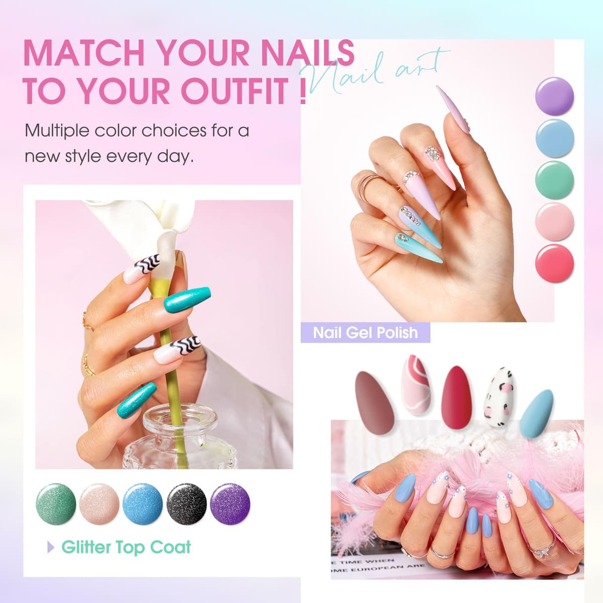 ROSALIND set lac unghii semi-permanent 30 culori – violet roz albastru verde roșu