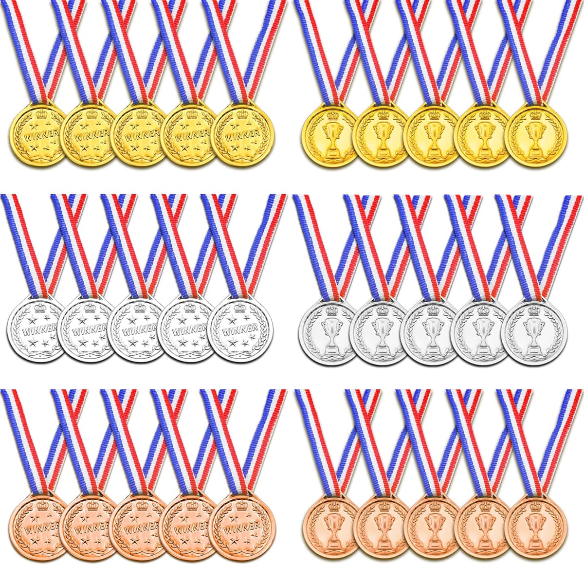 Brelet 30 medalii pentru copii, fotbal, aniversare, schi, muncă, sport, recompensă mini jocuri, diametru 3.8cm