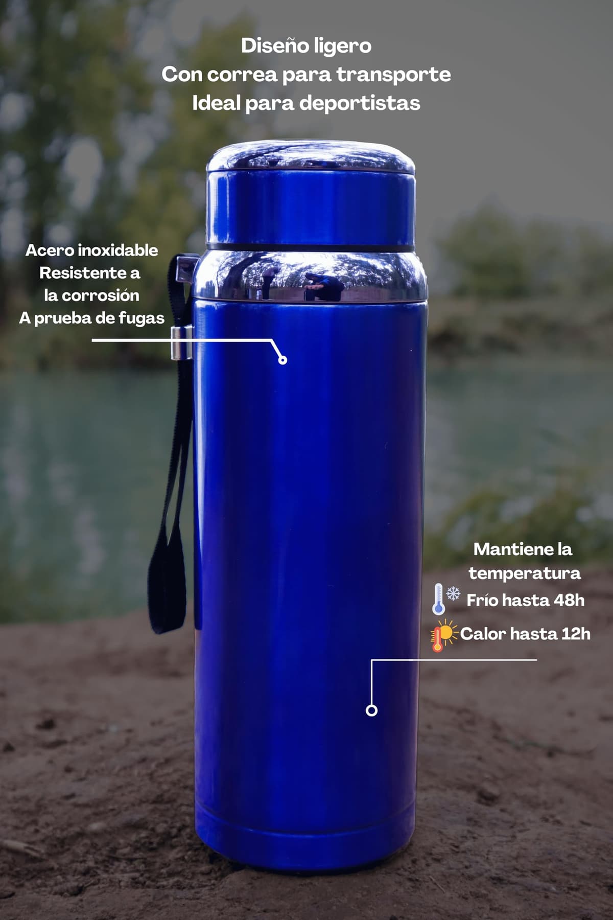 JOME Sticlă termică oțel inoxidabil 316 800ml menține apa rece 24h caldă 12h – fără BPA