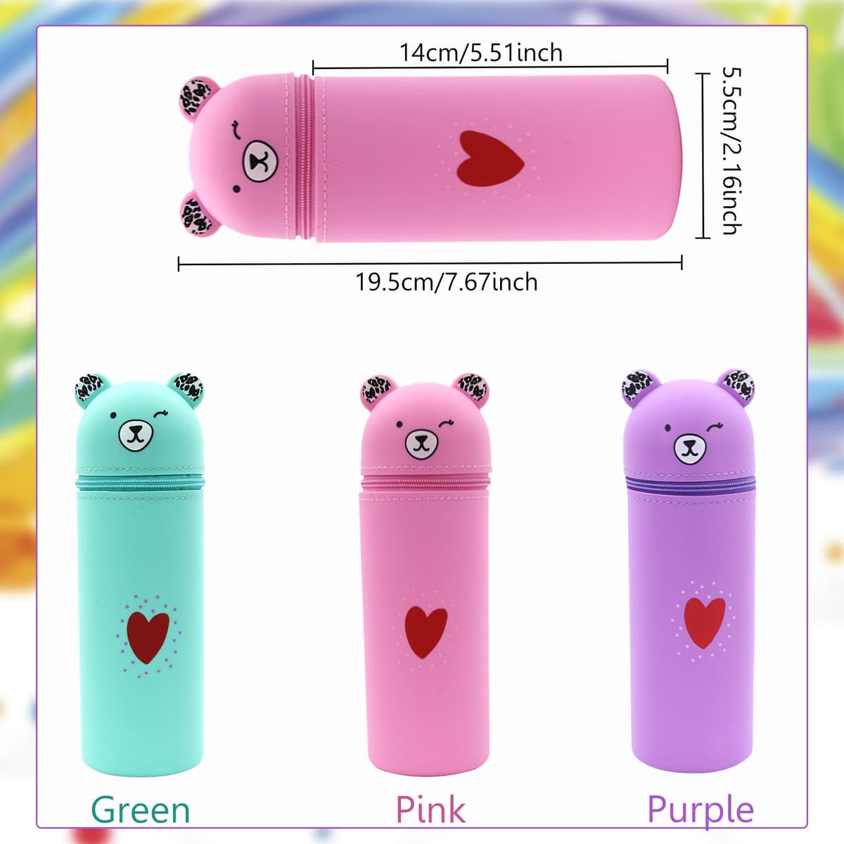 Futuhada Penar silicon moale – 2-în-1 stil urs pentru studenți (verde)