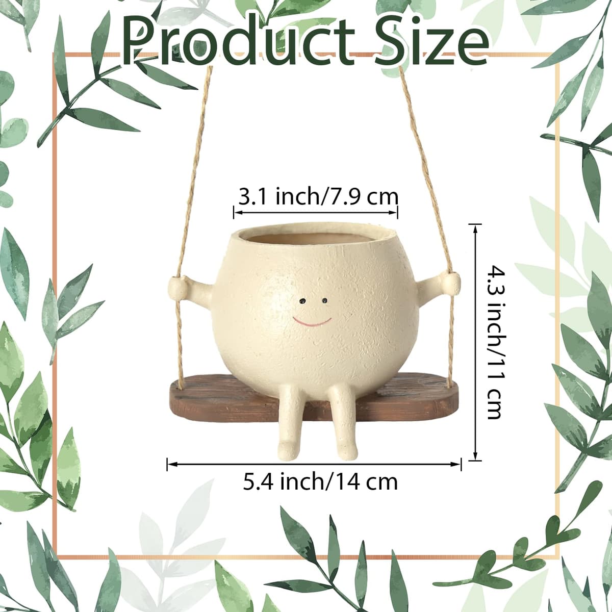 Kingovalley ghivece din rășină cap pivotant suspendate perete interior exterior, coșuri plante decorațiune casă