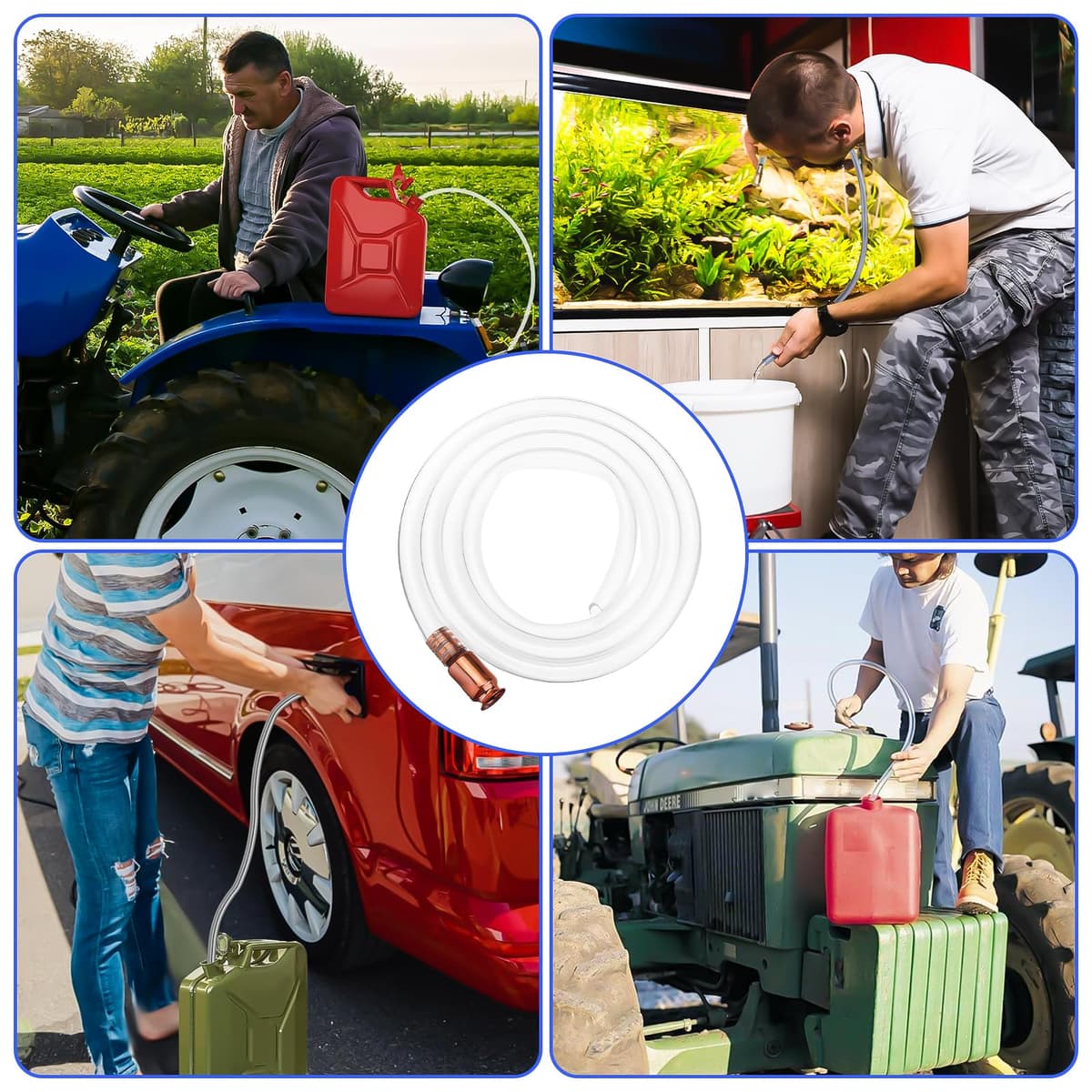 XSHAO® 2 bucăți furtun agitator benzină, 1.8M/2.5M auto-amorsant pentru transfer combustibil