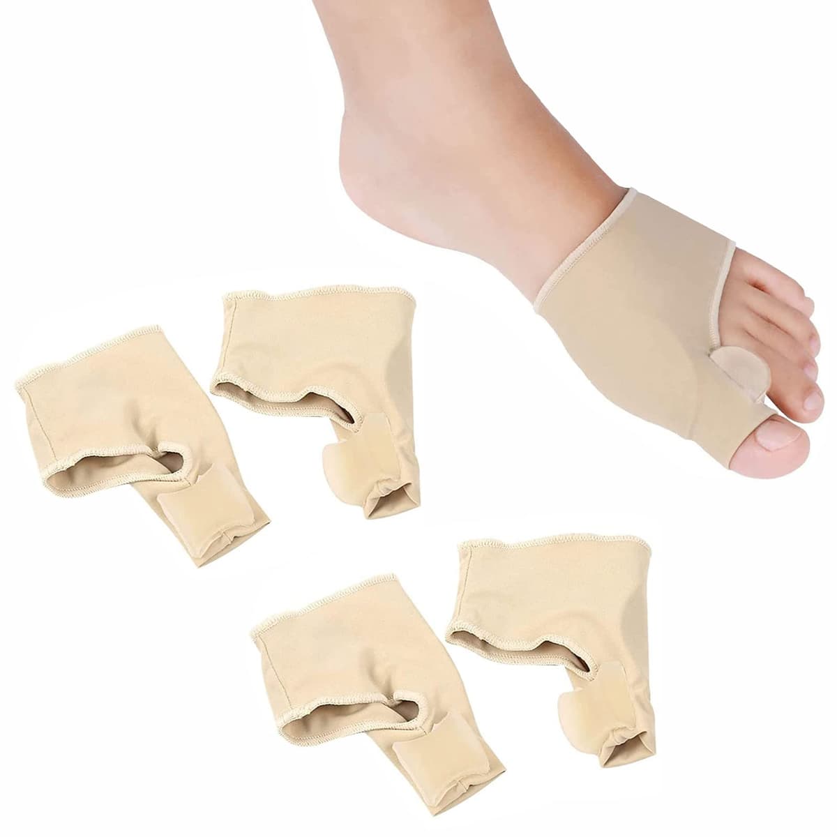 KARELLS separator deget correție hallux valgus, șosete bandaj, separator degete, correție hallux valgus zi/noapte, 4buc