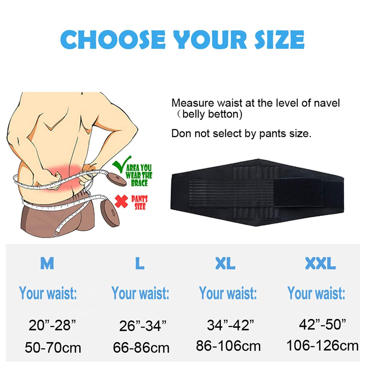 Centură de susținere lombară Paskyee pentru bărbați și femei cu 6 bare - pentru scolioză și sciatică