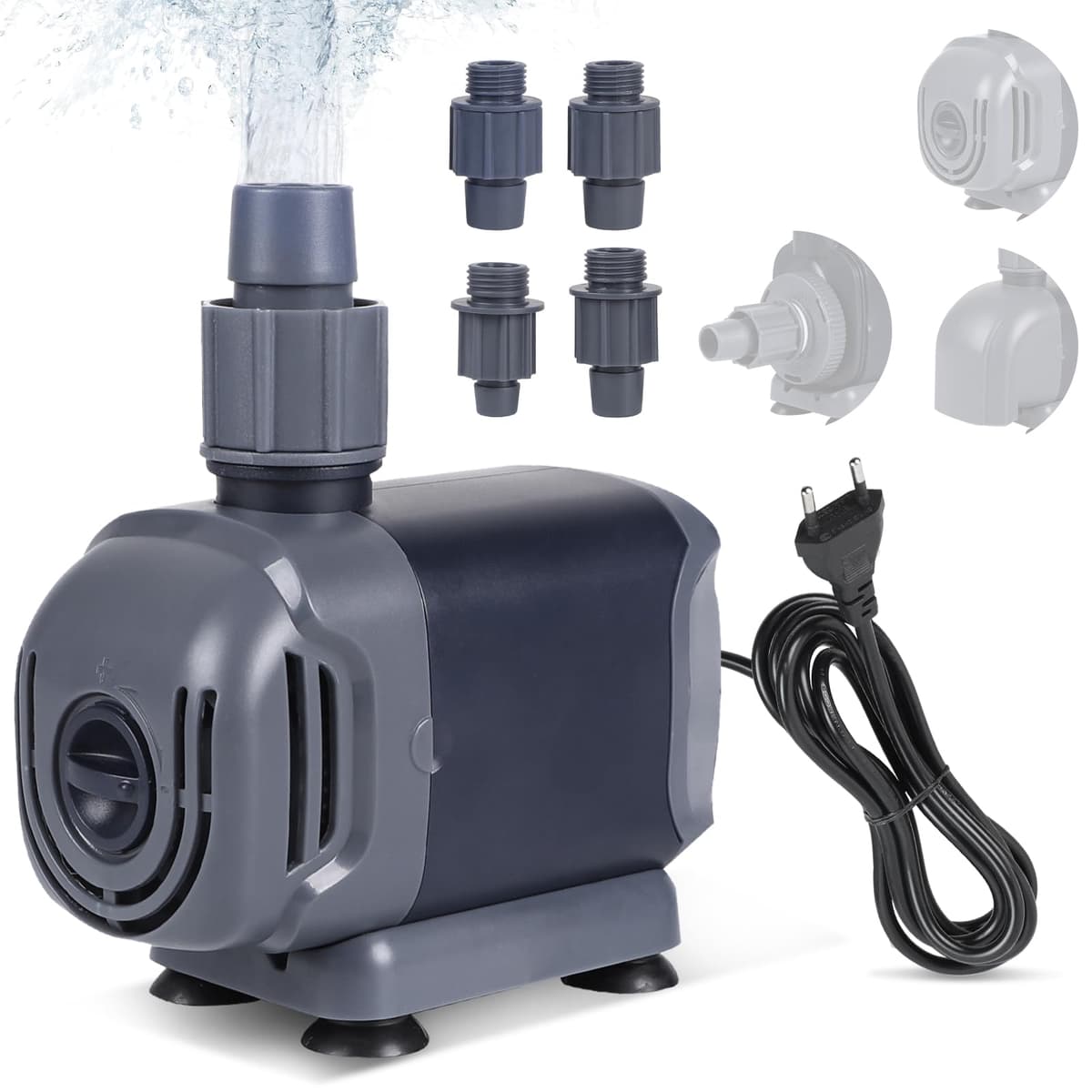 Pompă Submersibilă Acvariu 55W Ultra Silențioasă cu 3 Duze – 3500L/H