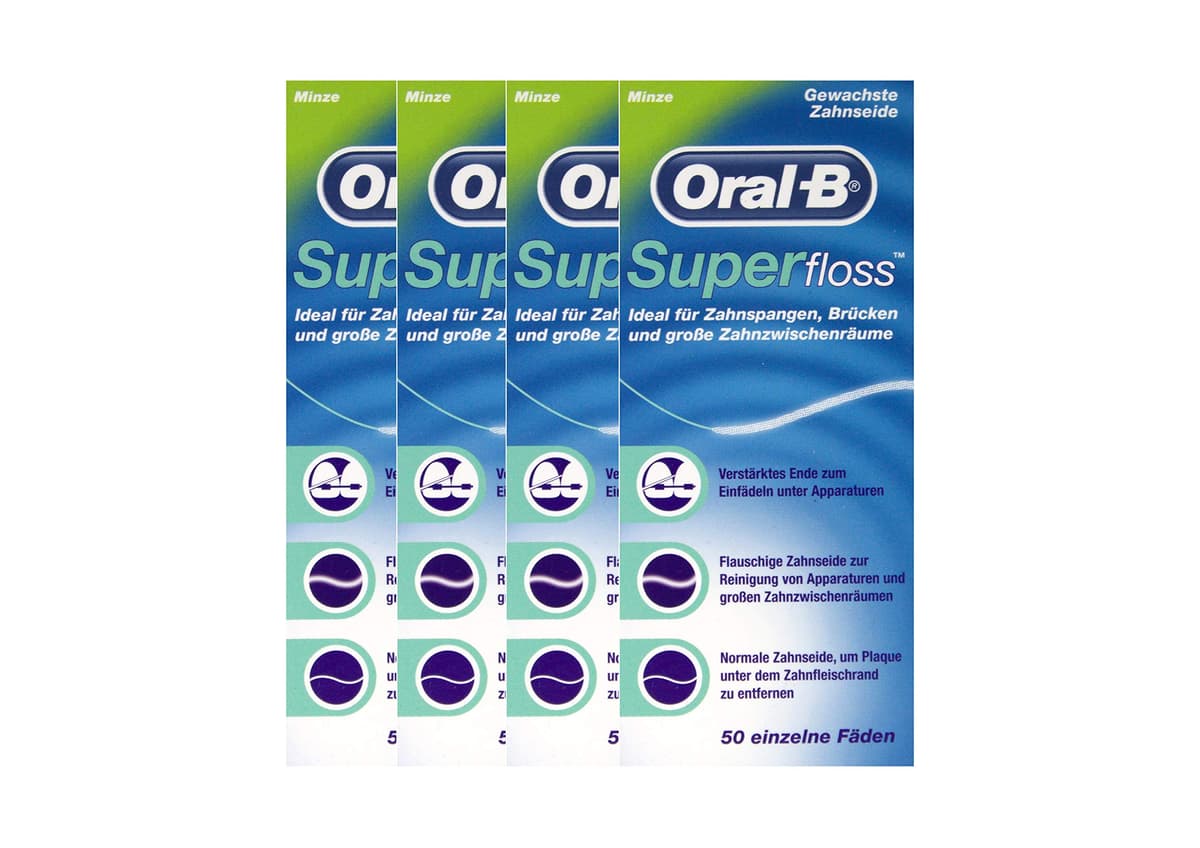 Superfloss ață dentară aromă mentă 4-pack – 50 fire