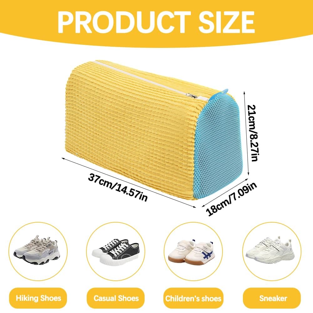 Saci Lavabili Pantofi Reutilizabili 2 Bucăți – Galben 37x18x21cm