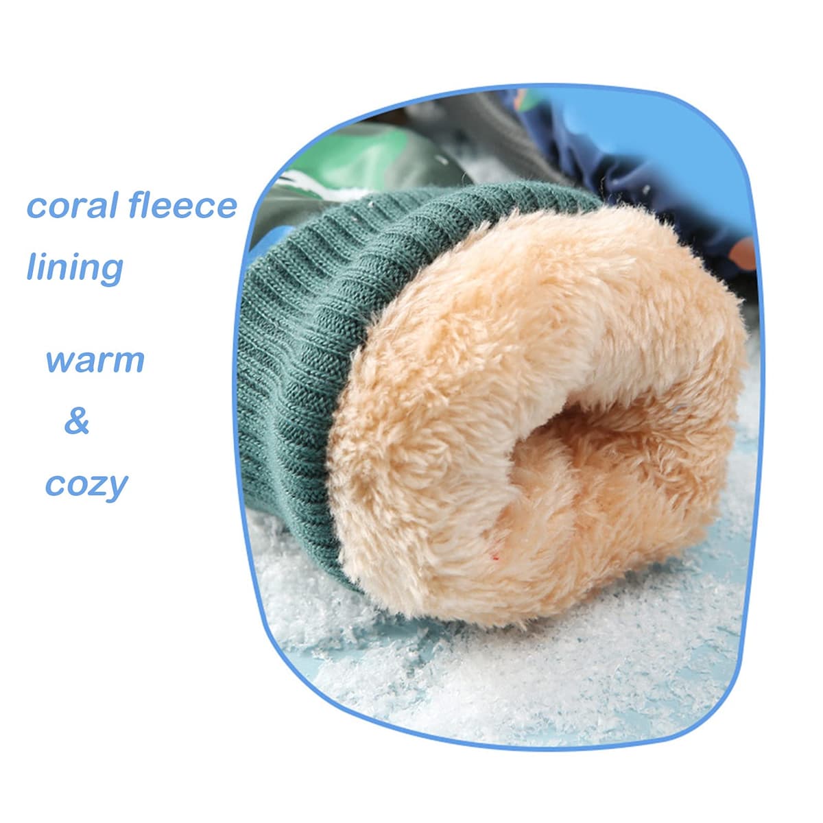 Mănuși schi copii iarnă impermeabile antiderapante căptușite - albastru 2-5 ani