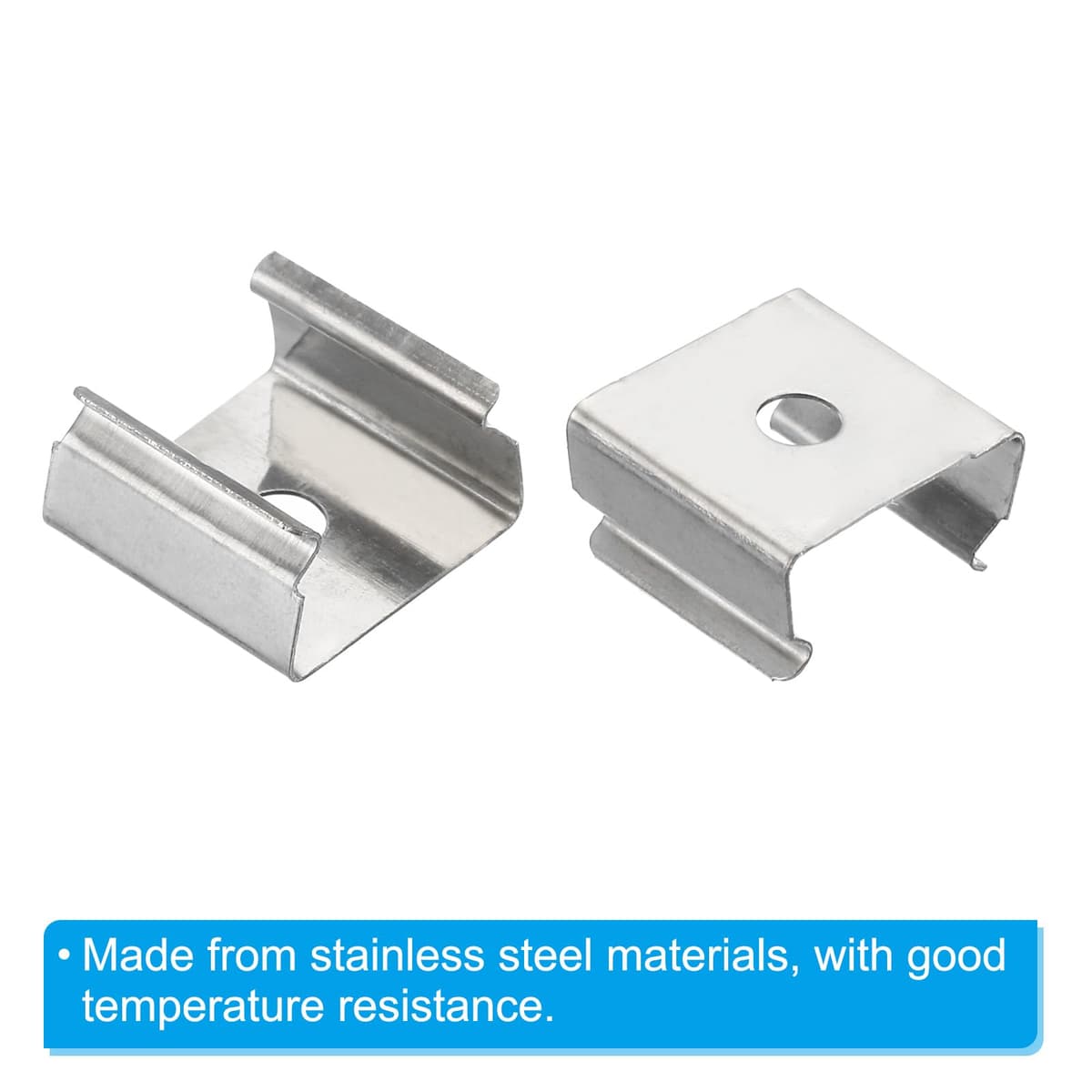 Clipsuri bandă LED 40 bucăți suporturi montare pentru benzi 13-15mm – inox