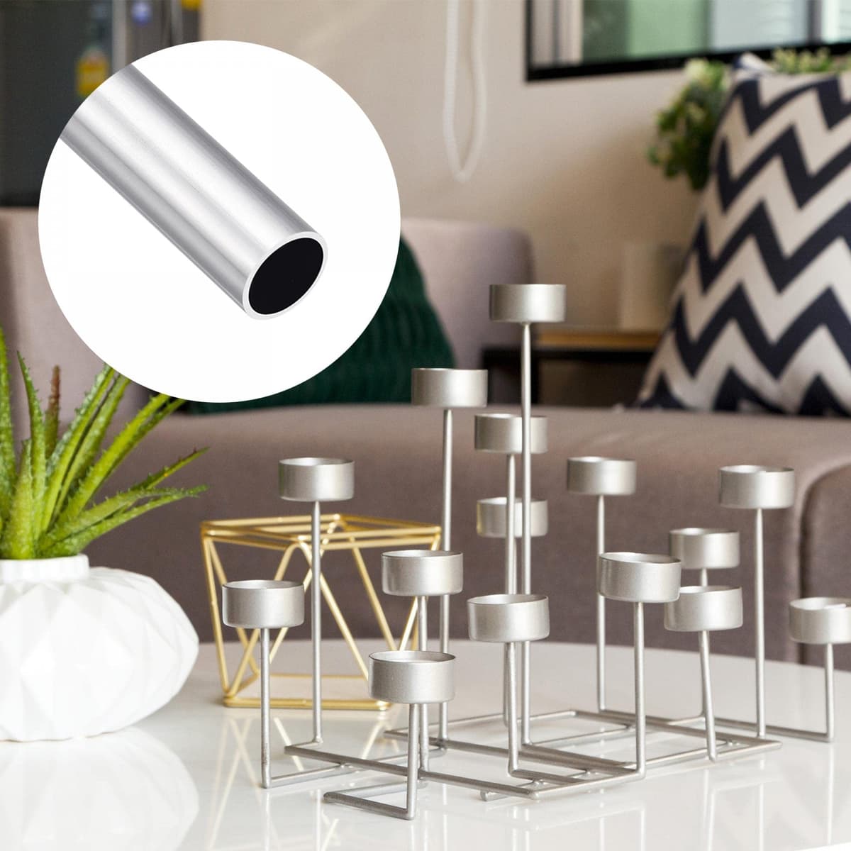 sourcing map Tub Aluminiu 6063 13mmx11mmx300mm Rotund pentru Acasă Mașinărie DIY Artizanat