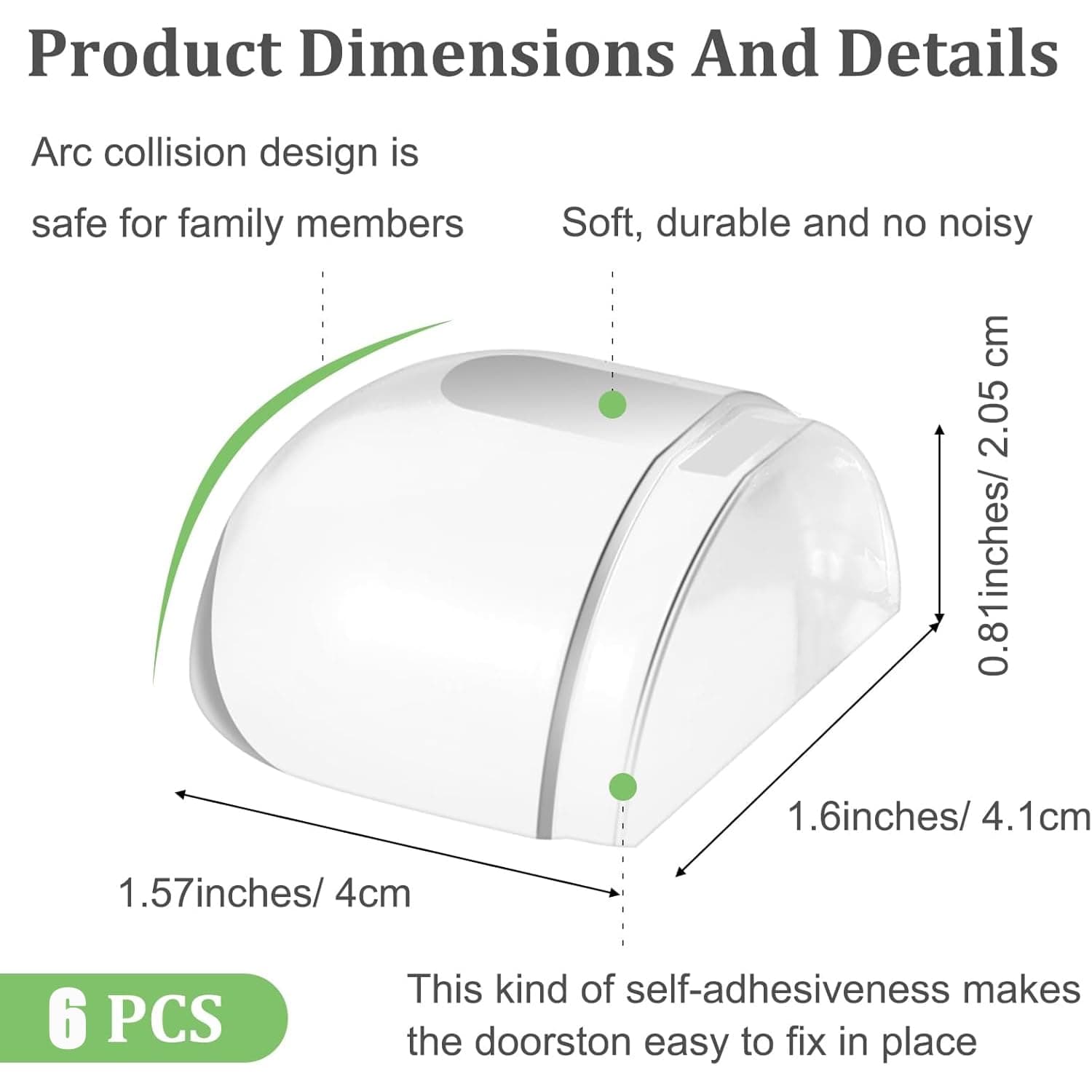 Set 6 opritoare ușă QZKJQDD adezive silicon gel autoadeziv podea protecție