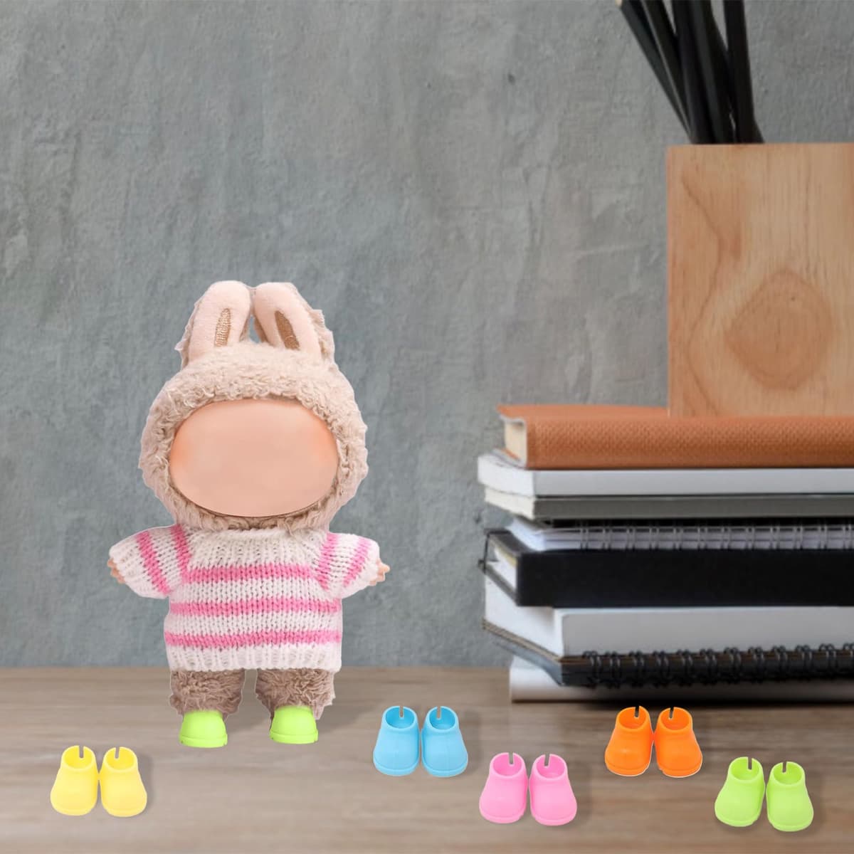 Pantofi pentru păpuși 10cm și 15cm – Pantofi sport din material textil 5 perechi