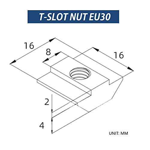 50buc piuliță profil aluminiu T-slot accesorii profil cu cutie transparentă (Standard European Tip 30-M5)