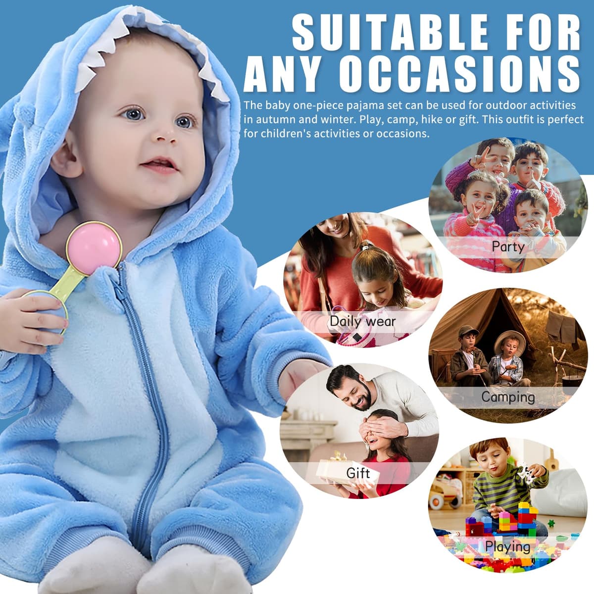 Salopetă TMEOG pentru bebeluși băieți și fete – flanelă outfit animal