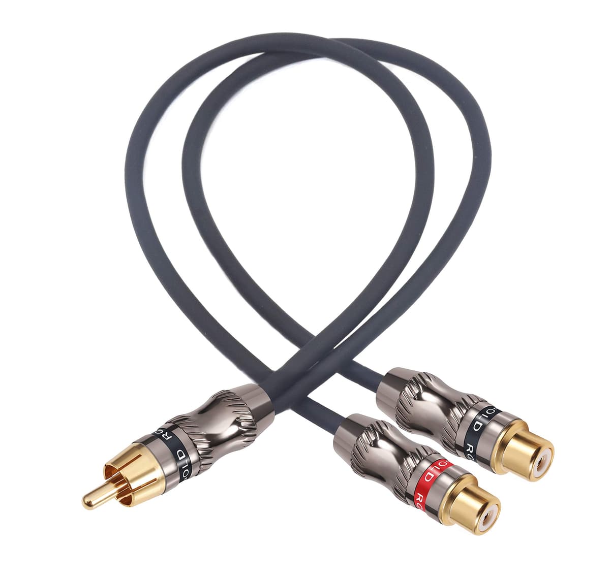 Cablu splitter RCA tată la dual mamă placat cu aur stereo Y-cablu - 25cm