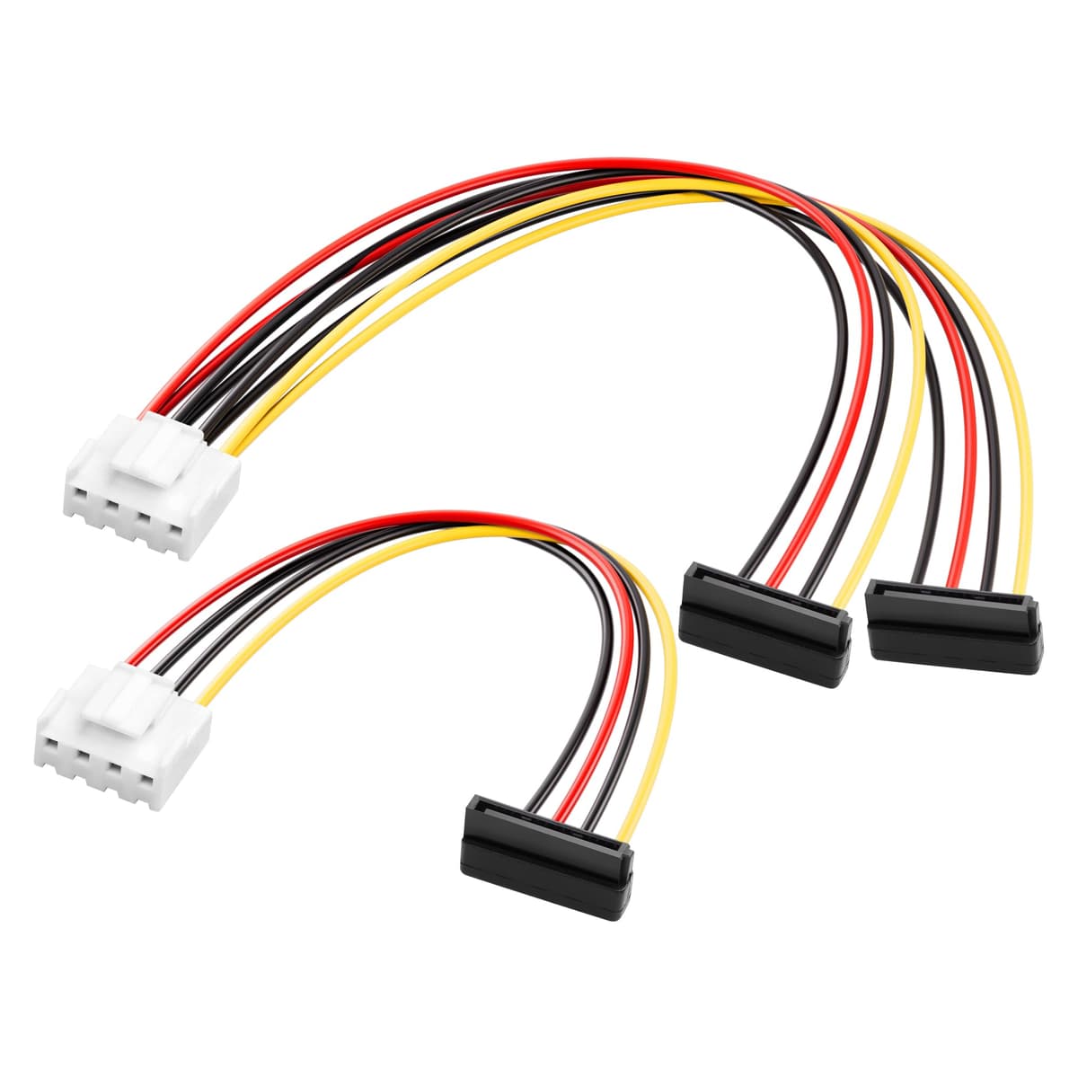 Cablu Adaptor Alimentare 4-Pin la 15-Pin SATA 18 AWG Dual Tip Y – 30cm + 20cm