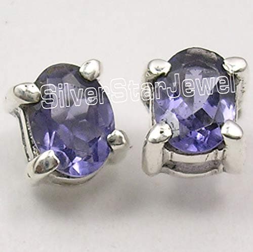 Cercei iolit ovali 0.8cm argint sterling bijuterii nuntă - cercei argint femei