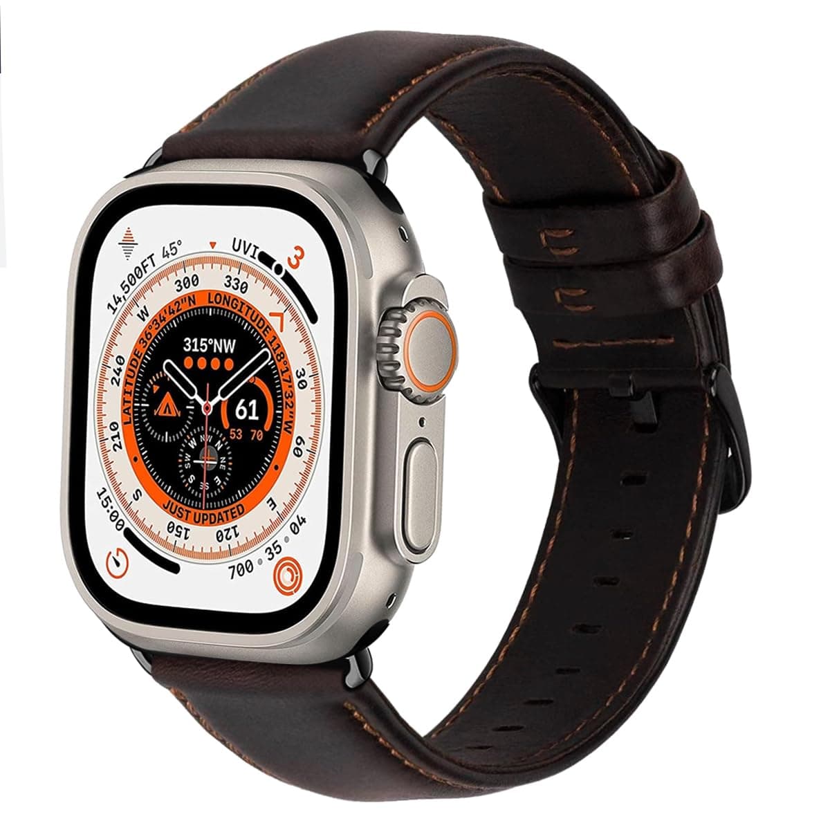 MroTech Curea Piele pentru Apple Watch 49mm 44mm 45mm 46mm – Coffee