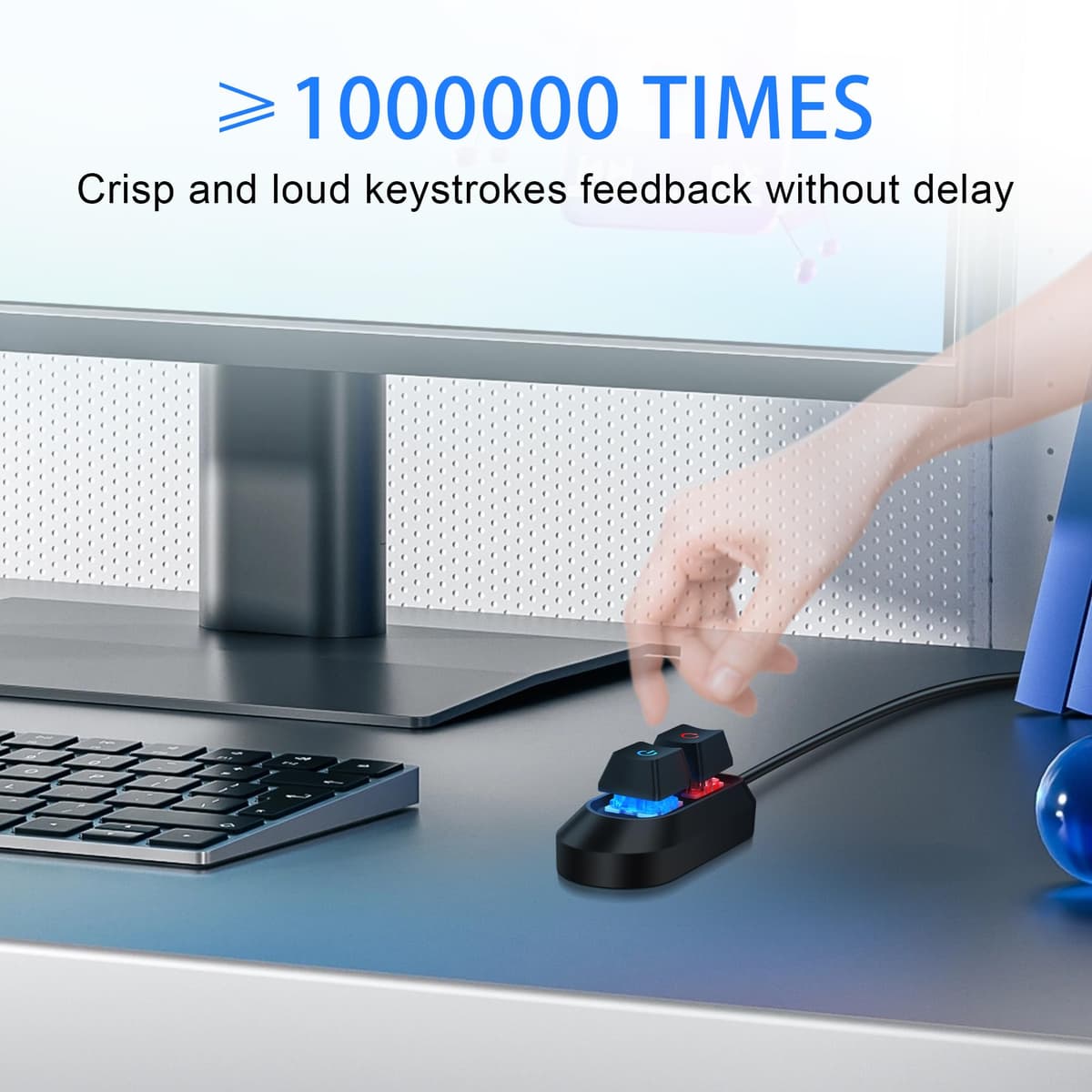 SinLoon Buton Pornire PC Desktop, Întrerupător Extern Multifuncțional cu LED, 2m