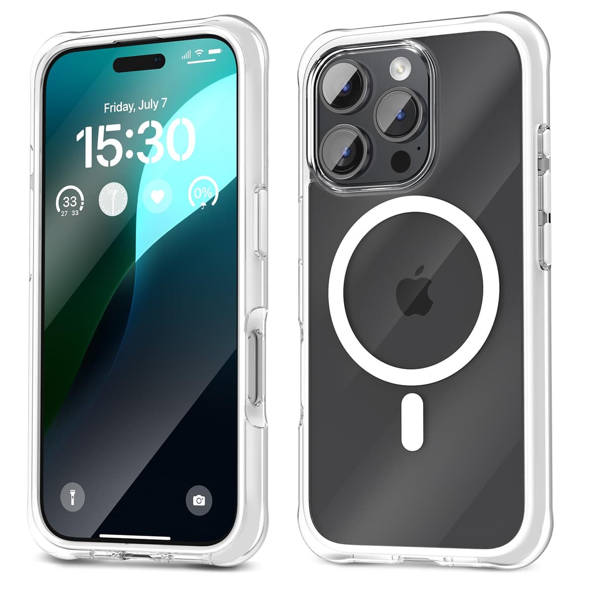 pcgaga husă iPhone 16 Pro Max (2024), compatibilă MagSafe, protecție militară airbag-uri alb