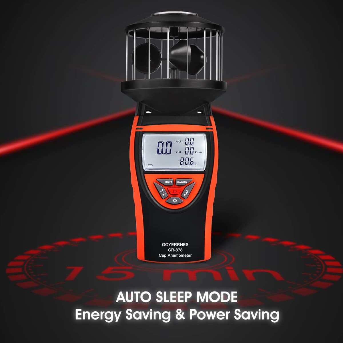 Anemometru digital velocitate aer CFM măsurător anti-interferență tactil