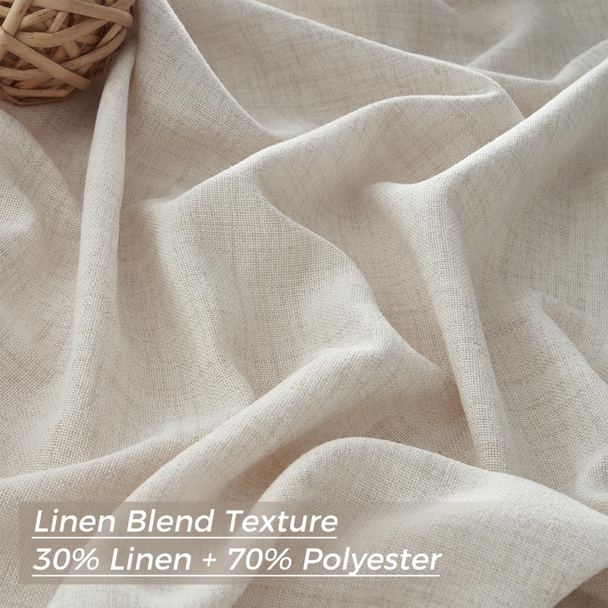 Perdele aspect in semi-transparente cu bandă – alb fildeș set 2 bucăți