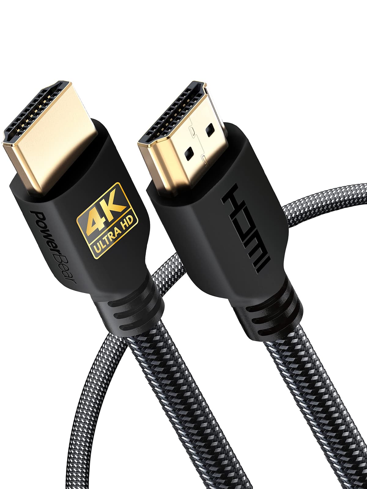 PowerBear Cablu HDMI 4K 1m 2-Pack 18Gbps Țesătură Nylon – Conectori Aurii