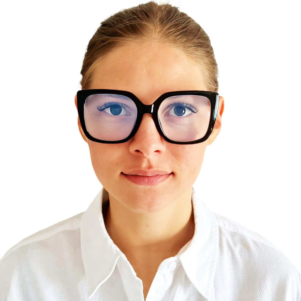 Ochelari filtru lumină albastră stil fluture supradimensionați – ramă neagră +2.5 dioptrii