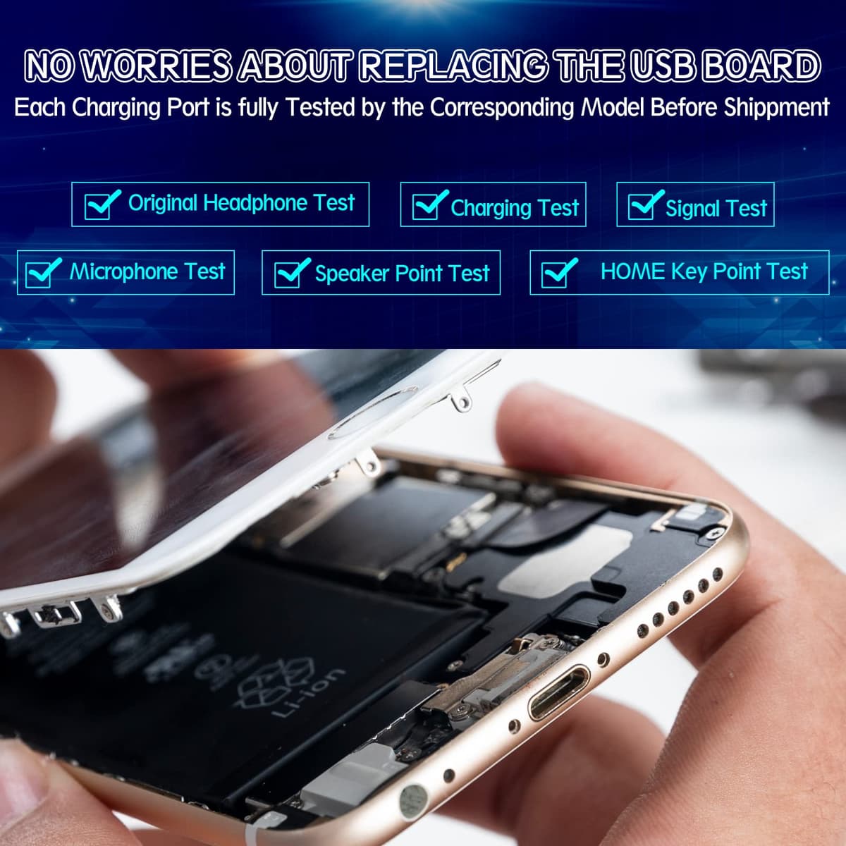 RongZy Port încărcare compatibil cu Xiaomi Mi 11 Lite 4G/5G M2101K9AG USB conector cu cablu flex pentru înlocuire