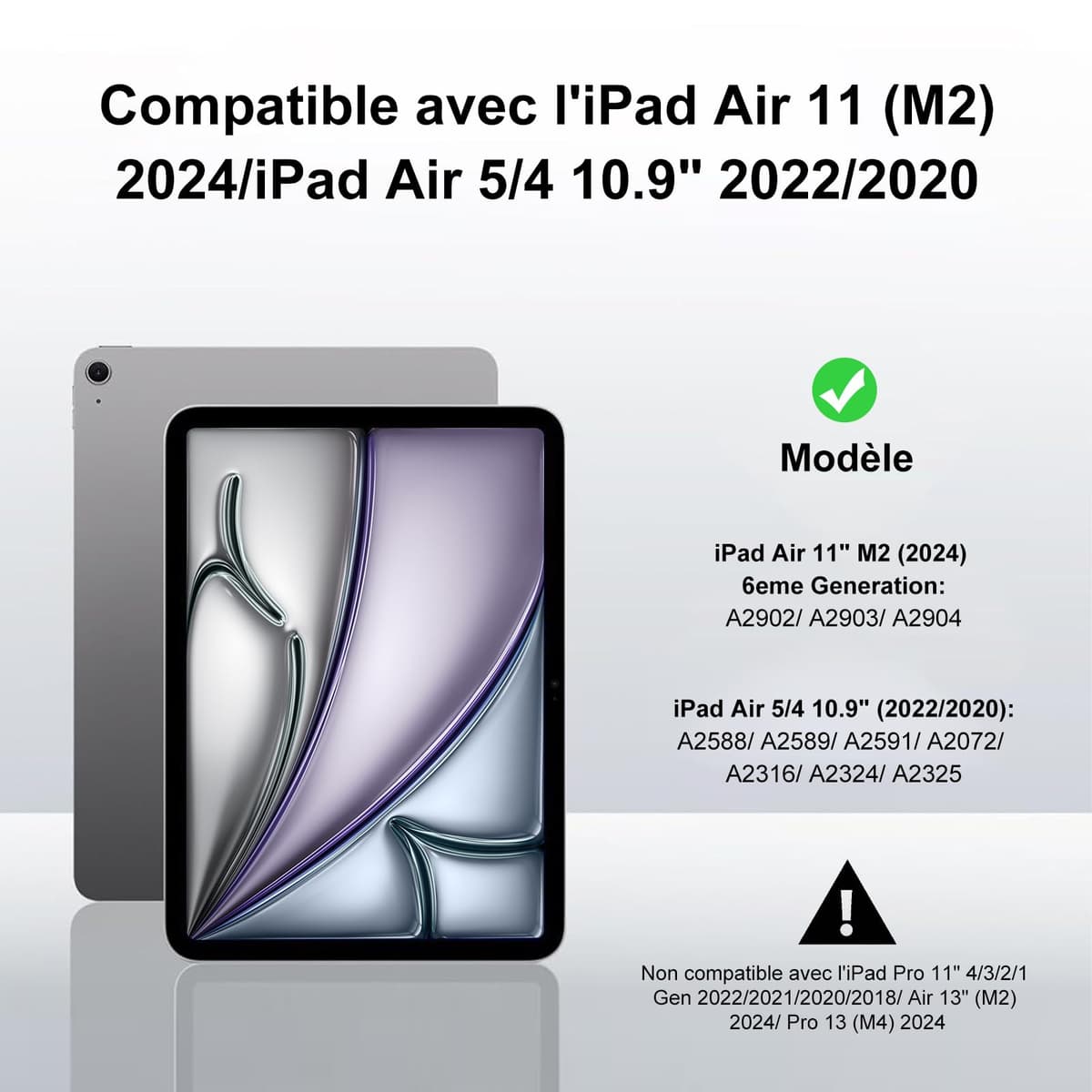 JADEMALL husă cu tastatură iPad Air 11 inch retroiluminată franceză AZERTY – violet