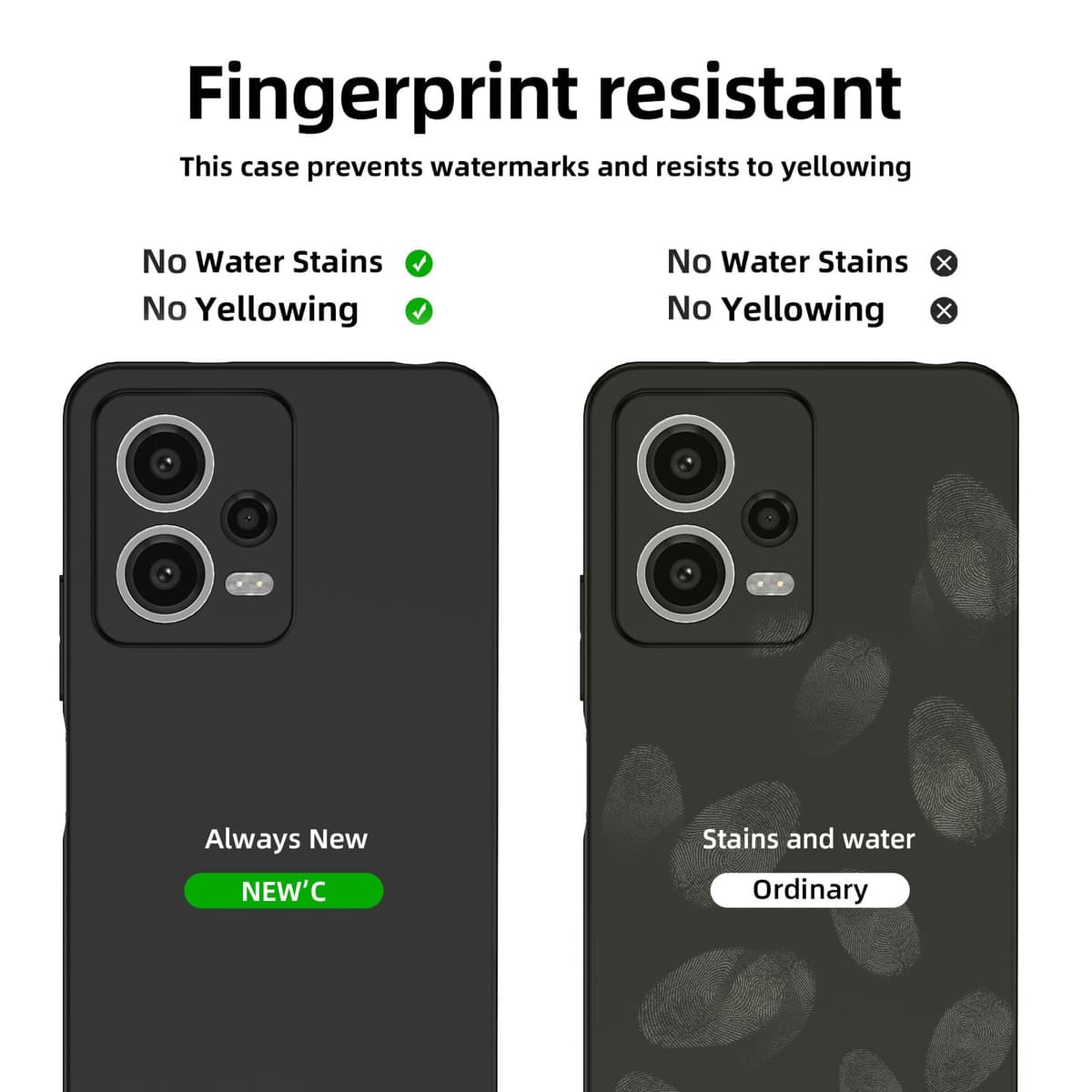 NEW'C husă Xiaomi Redmi Note 12 5G silicon negru ultra subțire și 2× sticlă călită Redmi Note 12 5G