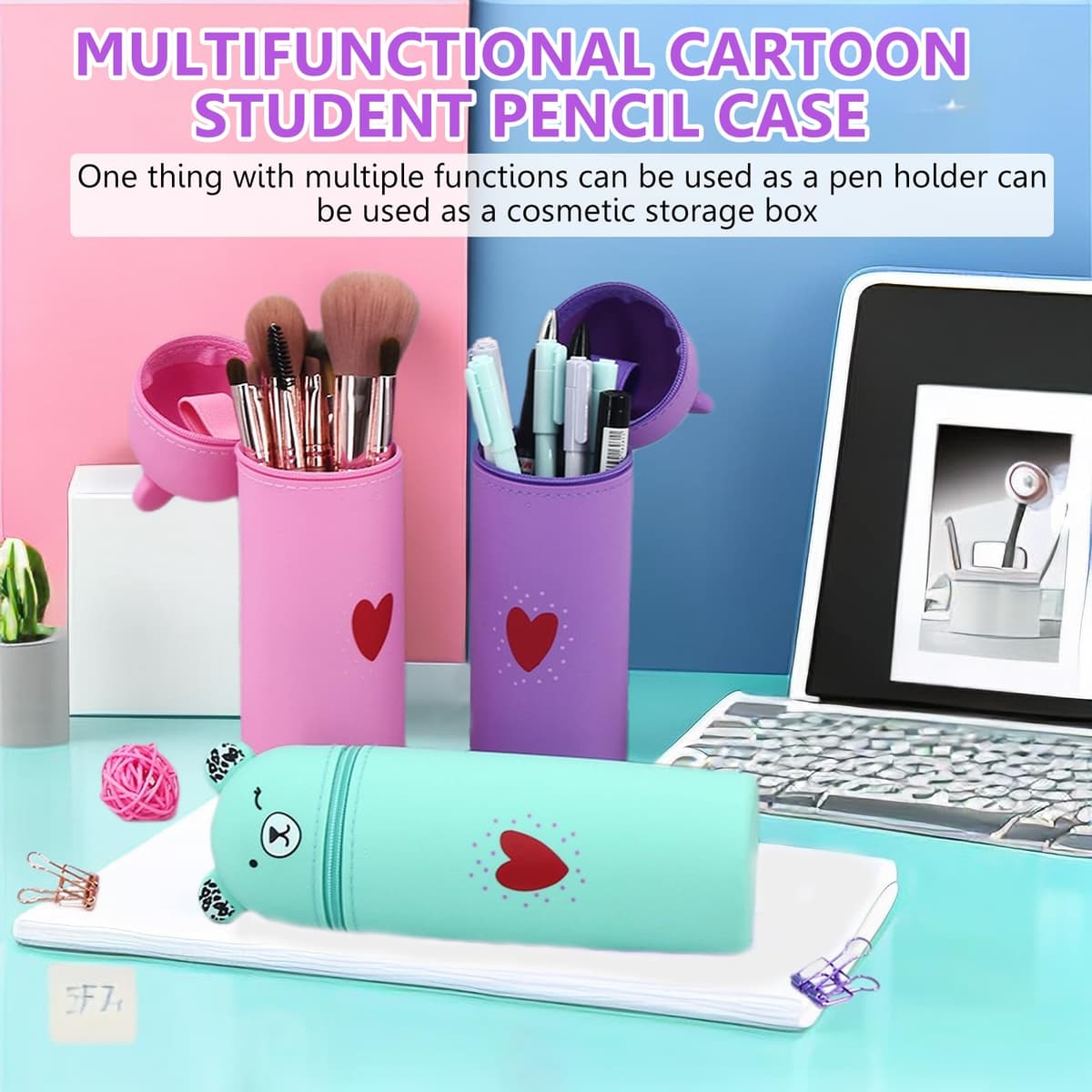 Futuhada Penar silicon moale – 2-în-1 stil urs pentru studenți (verde)