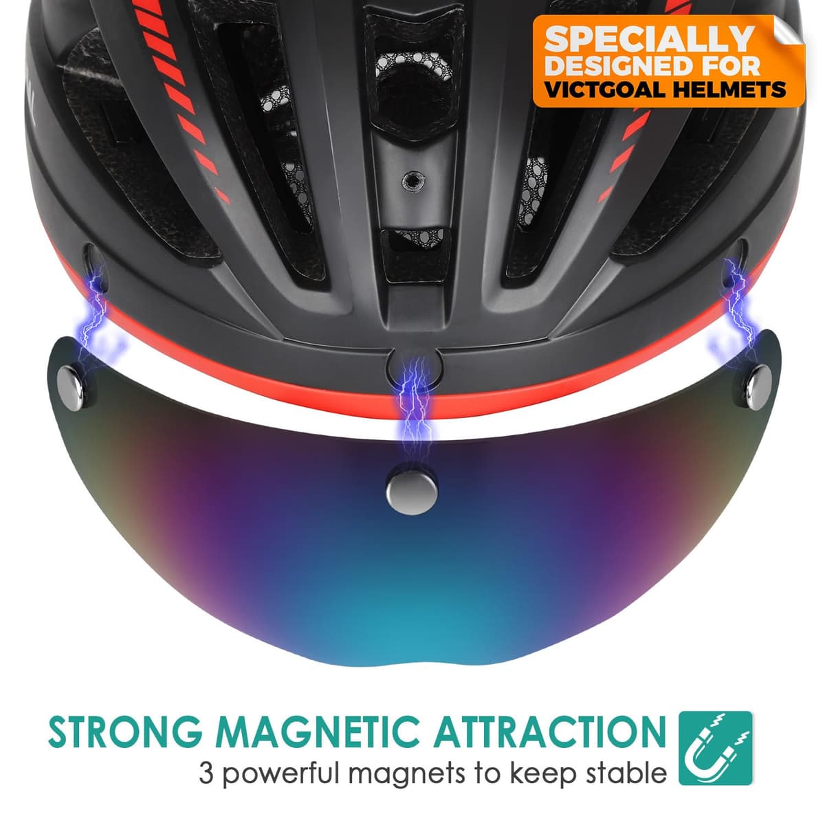 VICTGOAL ochelari cască bicicletă magnetici vizieră anti-vânt - transparent