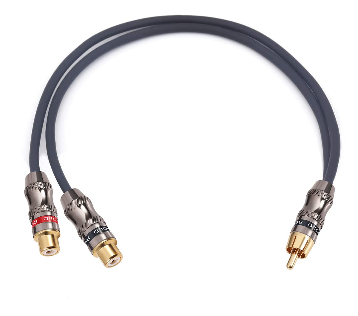 Cablu splitter RCA tată la dual mamă placat cu aur stereo Y-cablu - 25cm