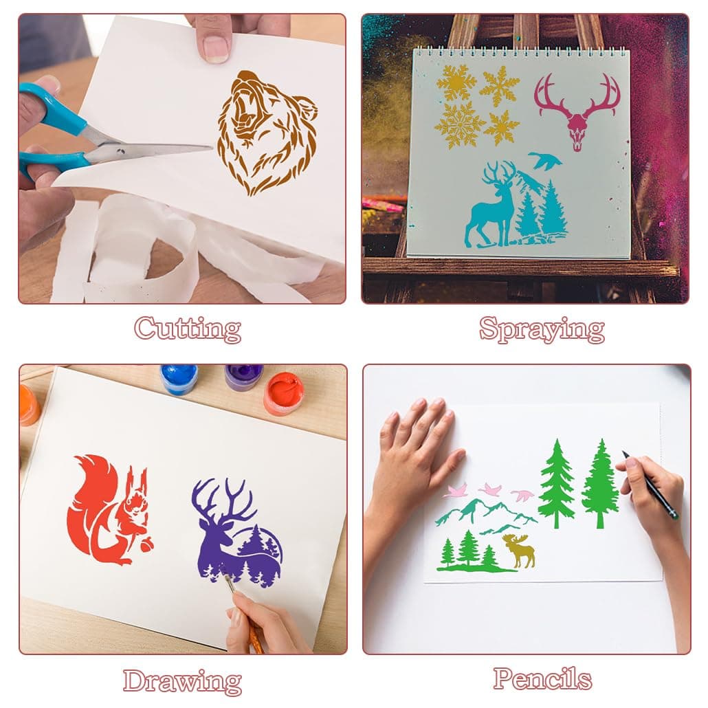 Șabloane desen animale 36 piese pentru artizanat și DIY – design multiplu