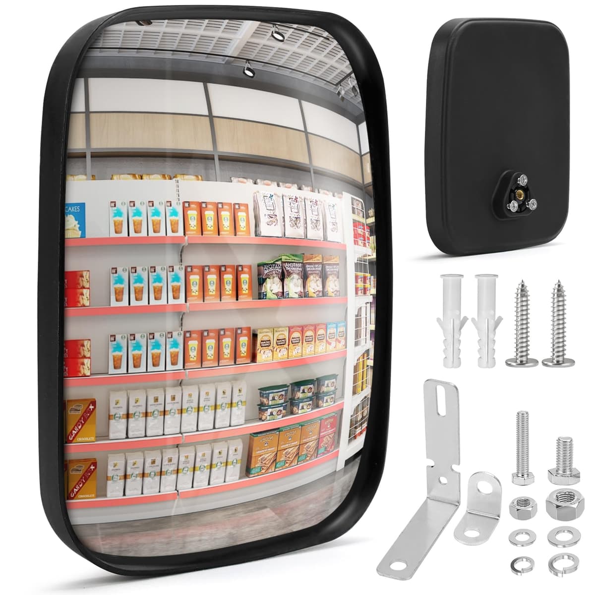 Oglindă trafic ajustabilă convexă unghi larg – 19x16cm