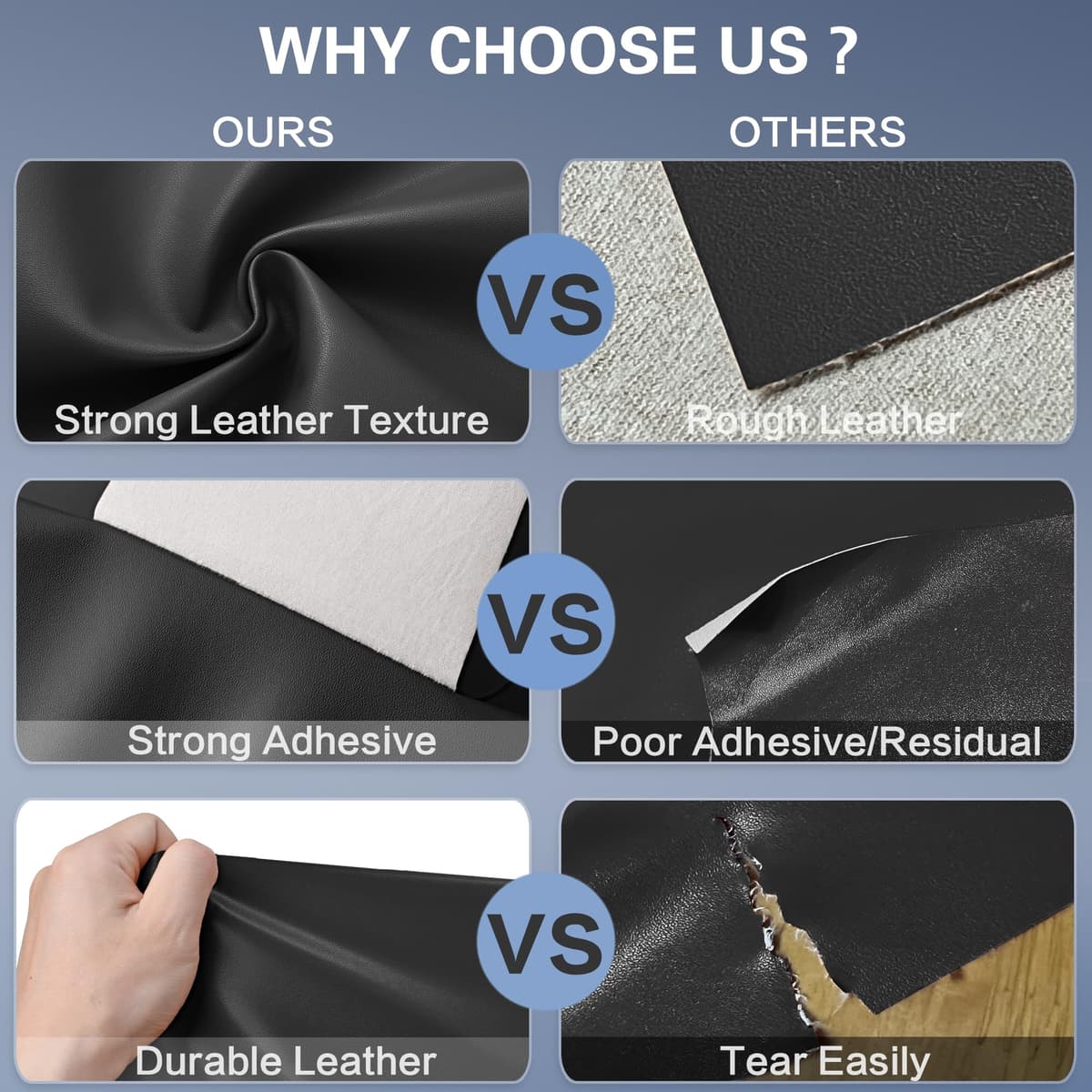 Kit reparație piele petice piele artificială autoadezivă pentru mobilier - negru neted 10x200cm