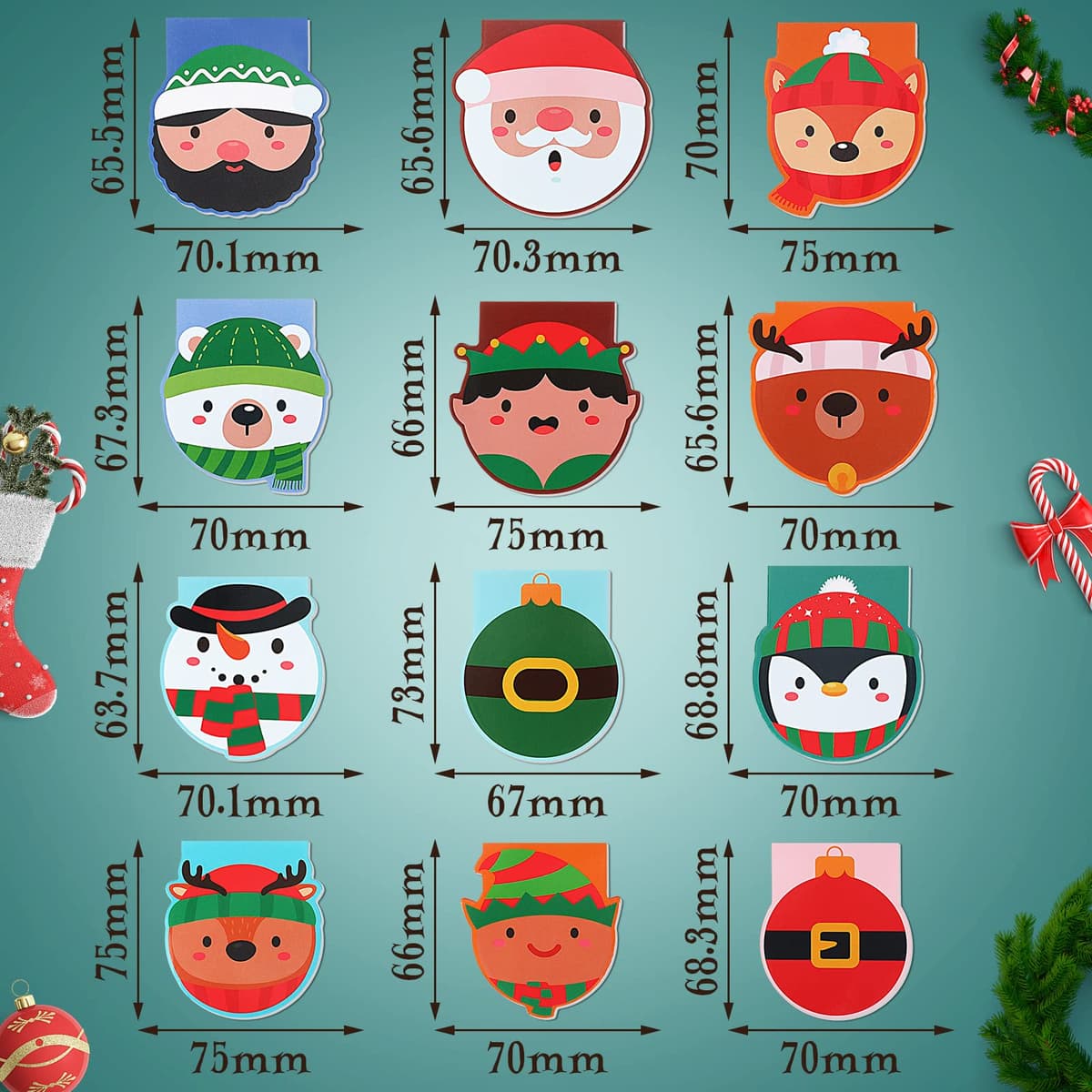 Set 48 piese caiete mini Crăciun notepad-uri mici – om de zăpadă Moș Crăciun