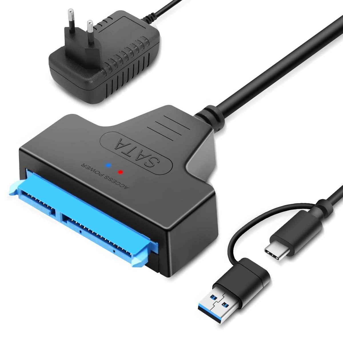 Adaptor Wowfast SATA USB, pentru HDD externe și interne 2.5 & 3.5 SSD/HDD SATA la USB cu alimentare 12V 2A