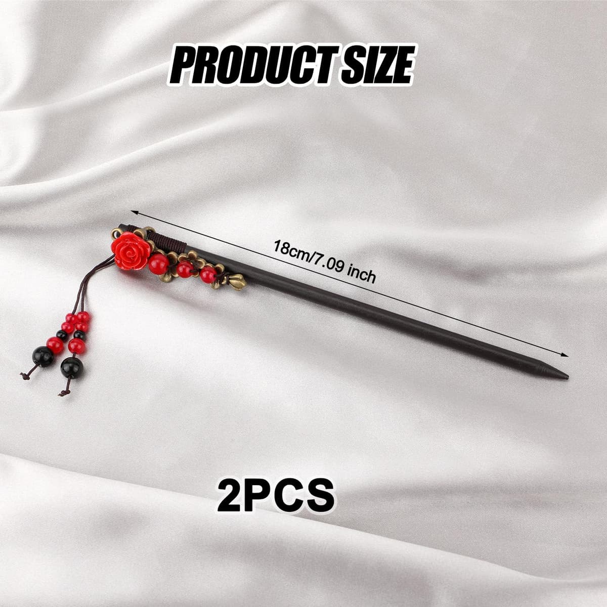 Ace păr chinezești vintage cu flori de trandafir – Accesorii tradiționale din lemn