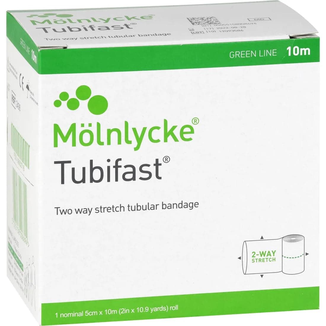 Tubifast bandaj elastic verde bidirecțional, absorbant 5cm x 10m, 1buc gaze molnlycke