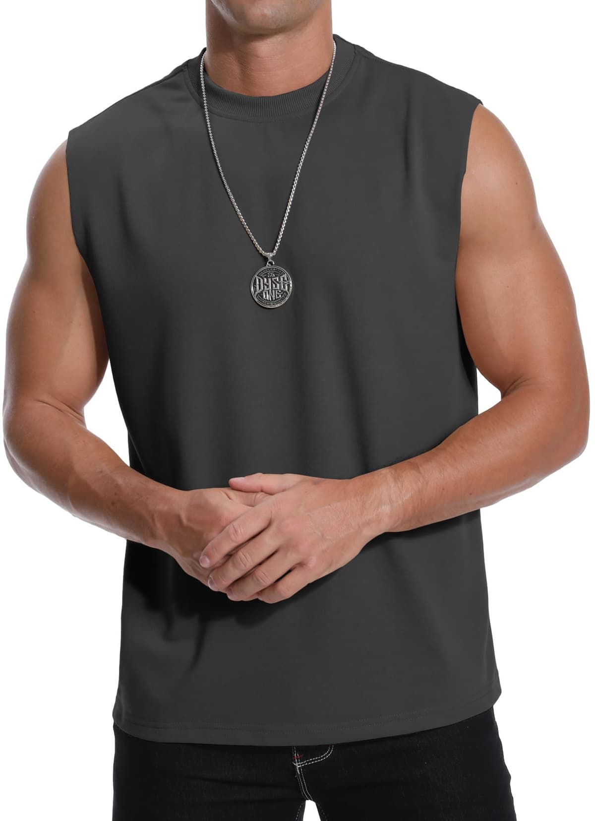 Top Tank Bărbați Fără Mâneci Casual 100% Poliester – Albastru Marin XL