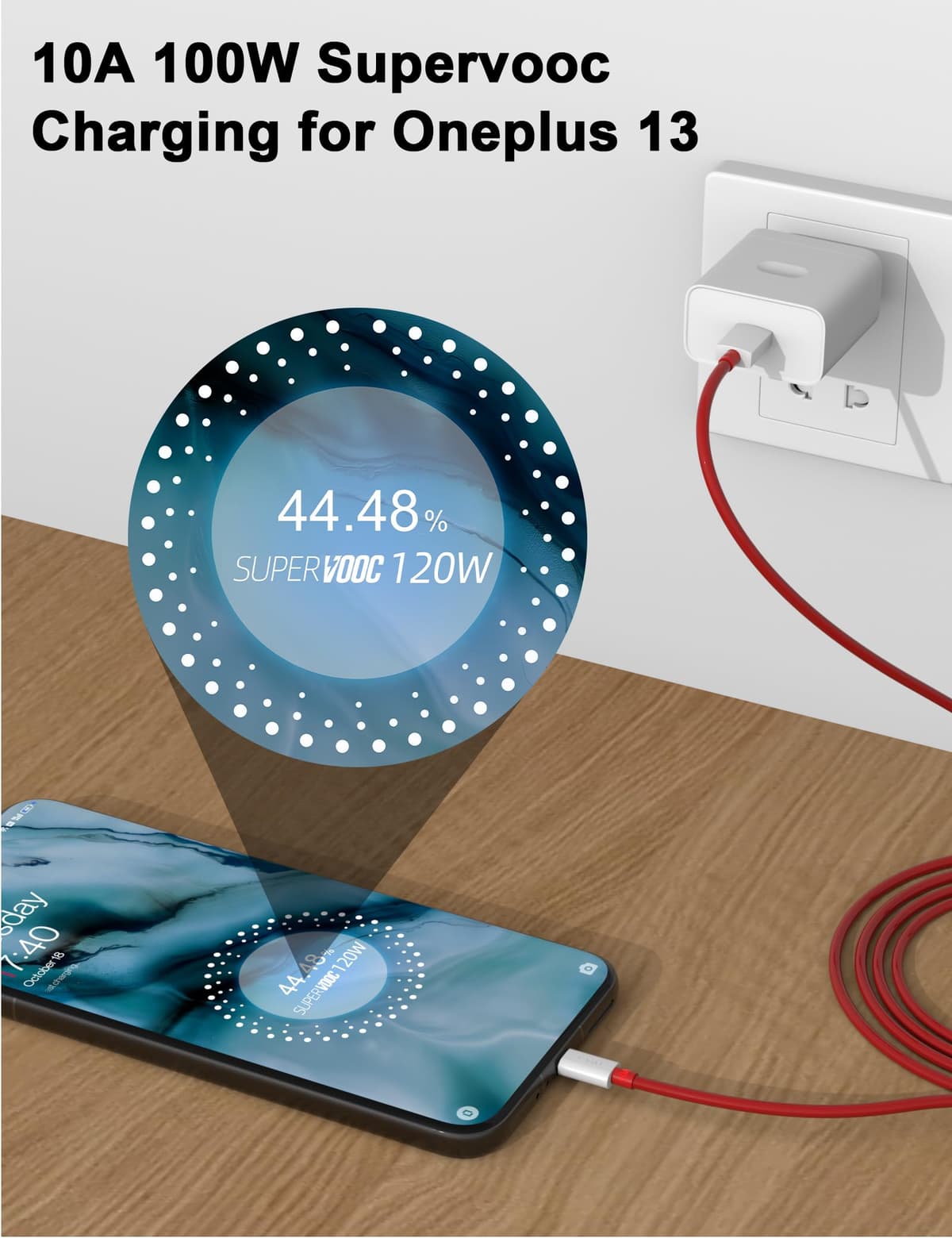 Cablu încărcare USB-C 10A 80W încărcare rapidă OnePlus 15 13 12 - negru 2M