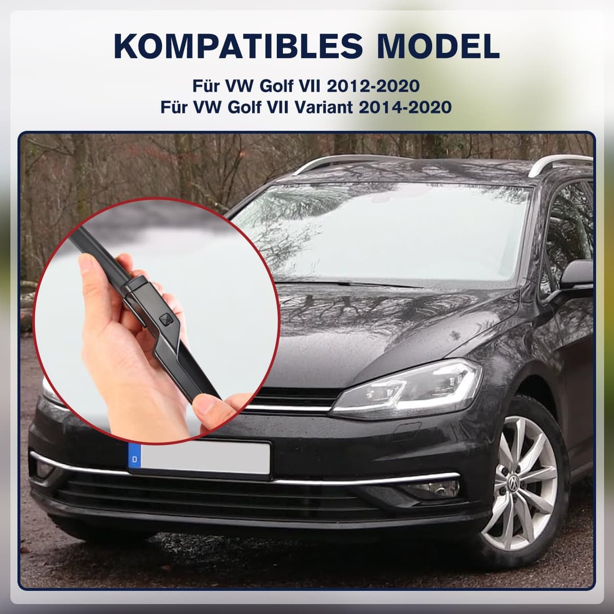 Set perii ștergătoare parbriz față + spate VW Golf 7 – 3 piese 650mm/450mm/280mm