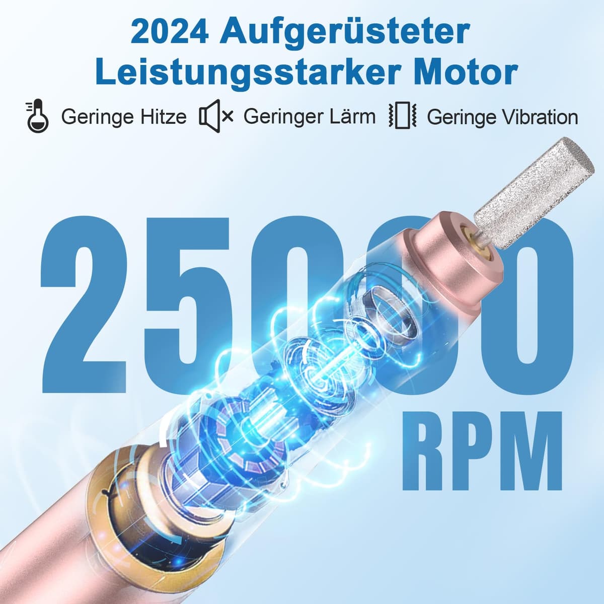 Mașină Unghii Fără Fir 12 în 1 Profesională Electrică pentru Unghii Gel – 25000 rpm