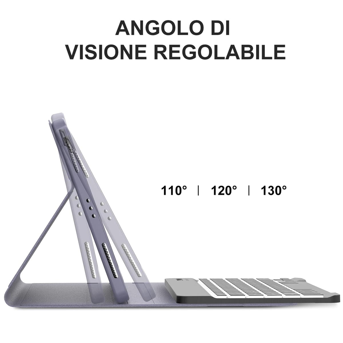 JADEMALL husă cu tastatură iPad Air 11 inch retroiluminată franceză AZERTY – violet