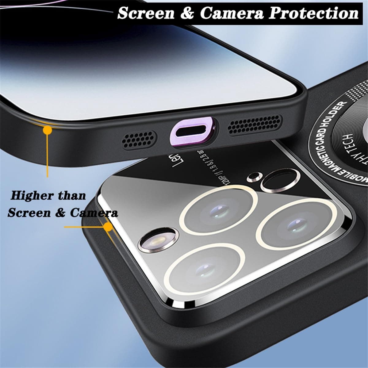 Rdyi6ba8 husă mată iPhone 14 Pro, compatibilă încărcare wireless protecție cameră ultra subțire negru